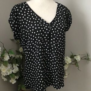 Half Zip Polka-Dot Dress Top
